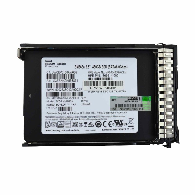 هارد سرور HP G8 G9 480-GB 2.5 SATA 6G MU SSD 872518-001